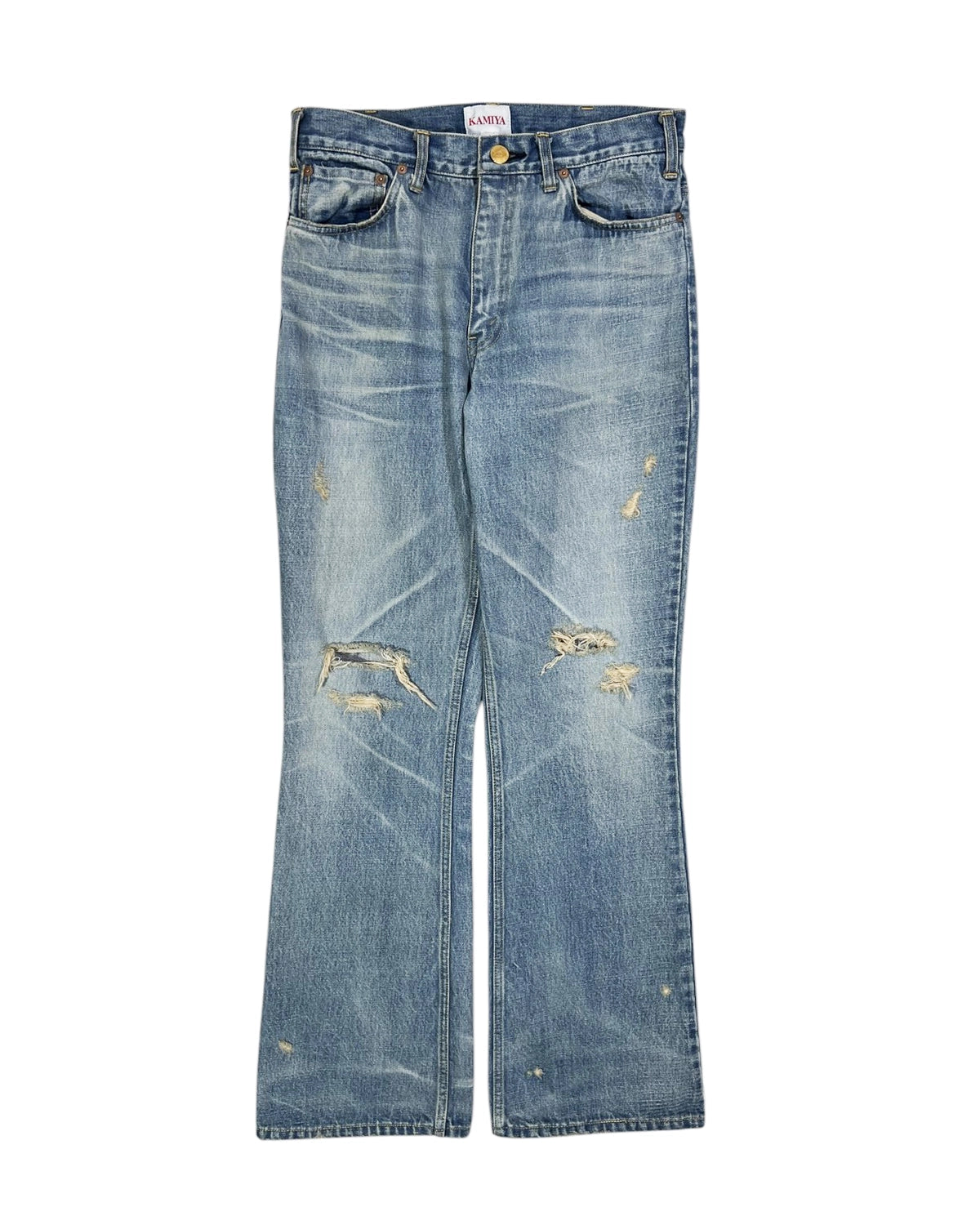 KAMIYA の DENIM FLARE PANTS (G14PT037)