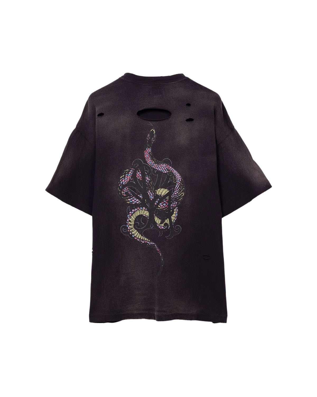 KAMIYA の “KMY-SNAKE” Distressed T-shirt (G14TS080)
