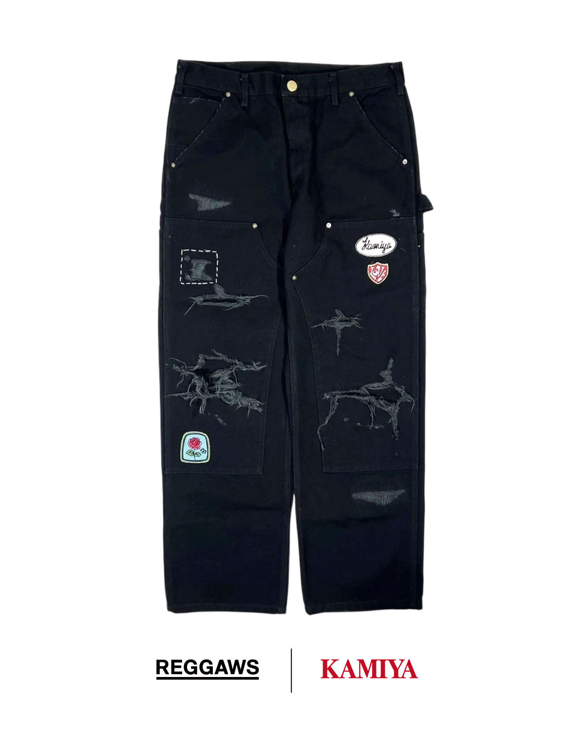KAMIYA × REGGAWS EXCLUSIVE の BORO PAINTER PANTS for REGGAWS (G15RG101)
