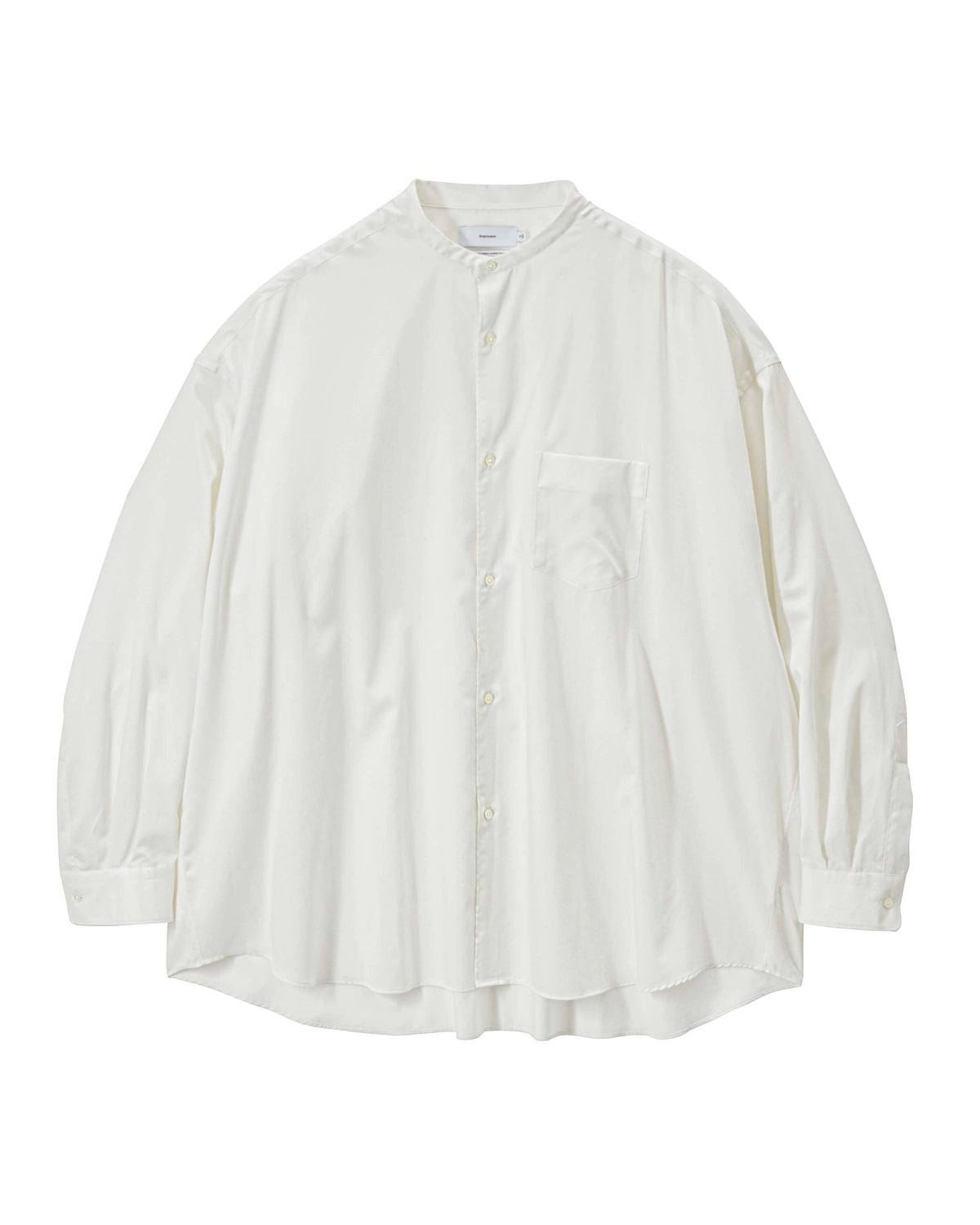 Graphpaper / Silicon Poplin Oversized Band Collar Shirt (GM261-50181)