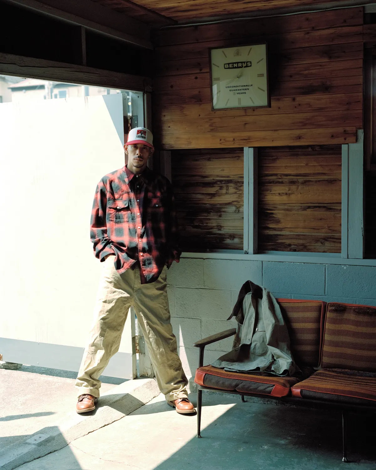 LASTMAN / OMBRE PLAID WESTERN SHIRTS -L/S- (251LM-SH03)