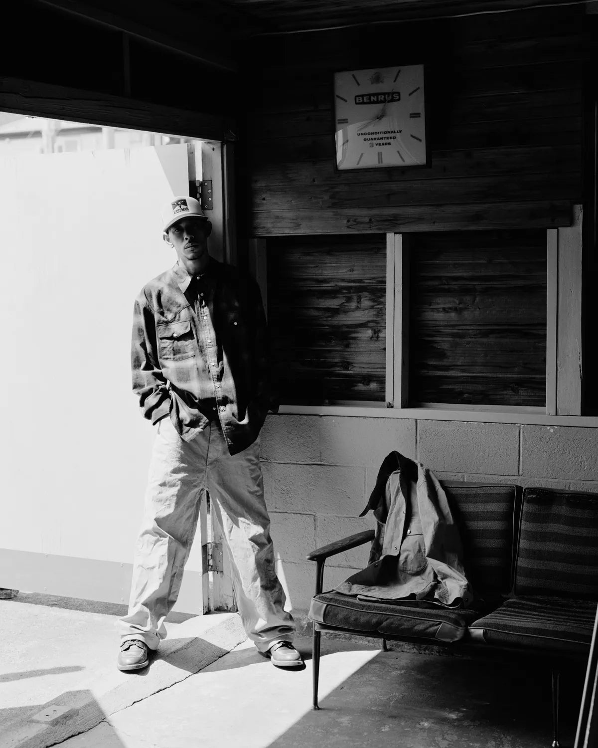 LASTMAN / OMBRE PLAID WESTERN SHIRTS -L/S- (251LM-SH03)