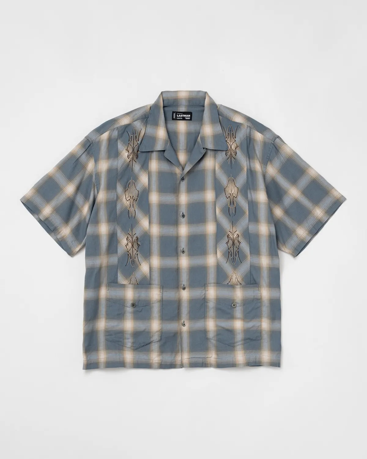 LASTMAN の OMBRE PLAID CURBAN SHIRTS S/S (261LM-SH04)