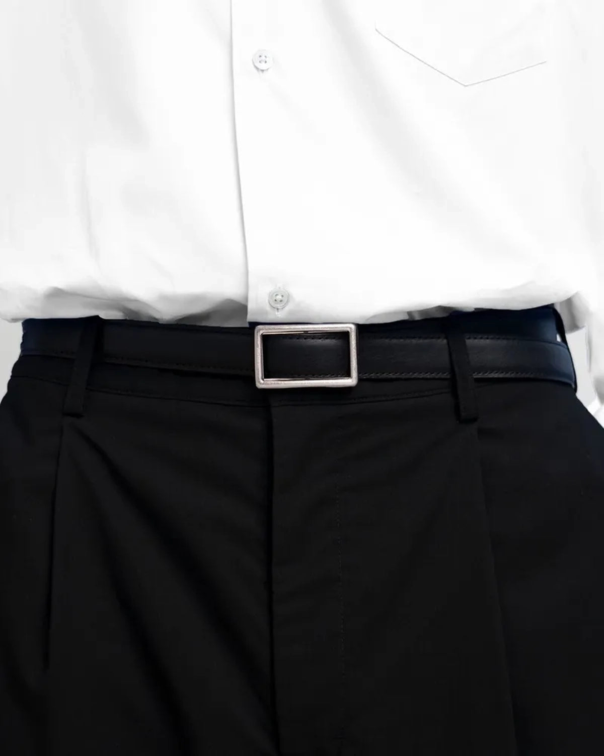 Graphpaper / Holeless Leather Classic Narrow Belt (GU253-90559B)