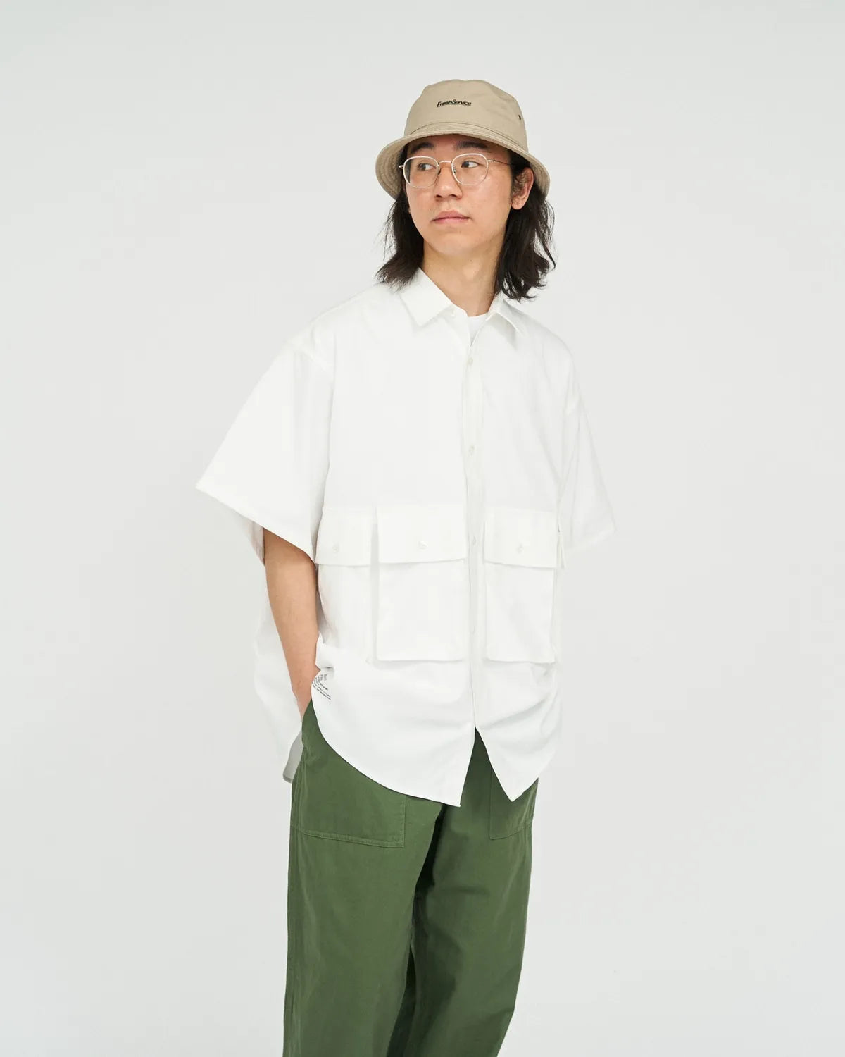 FreshService / DRY OXFORD FLAP POCKET S/S SHIRT (FSC252-50019B)