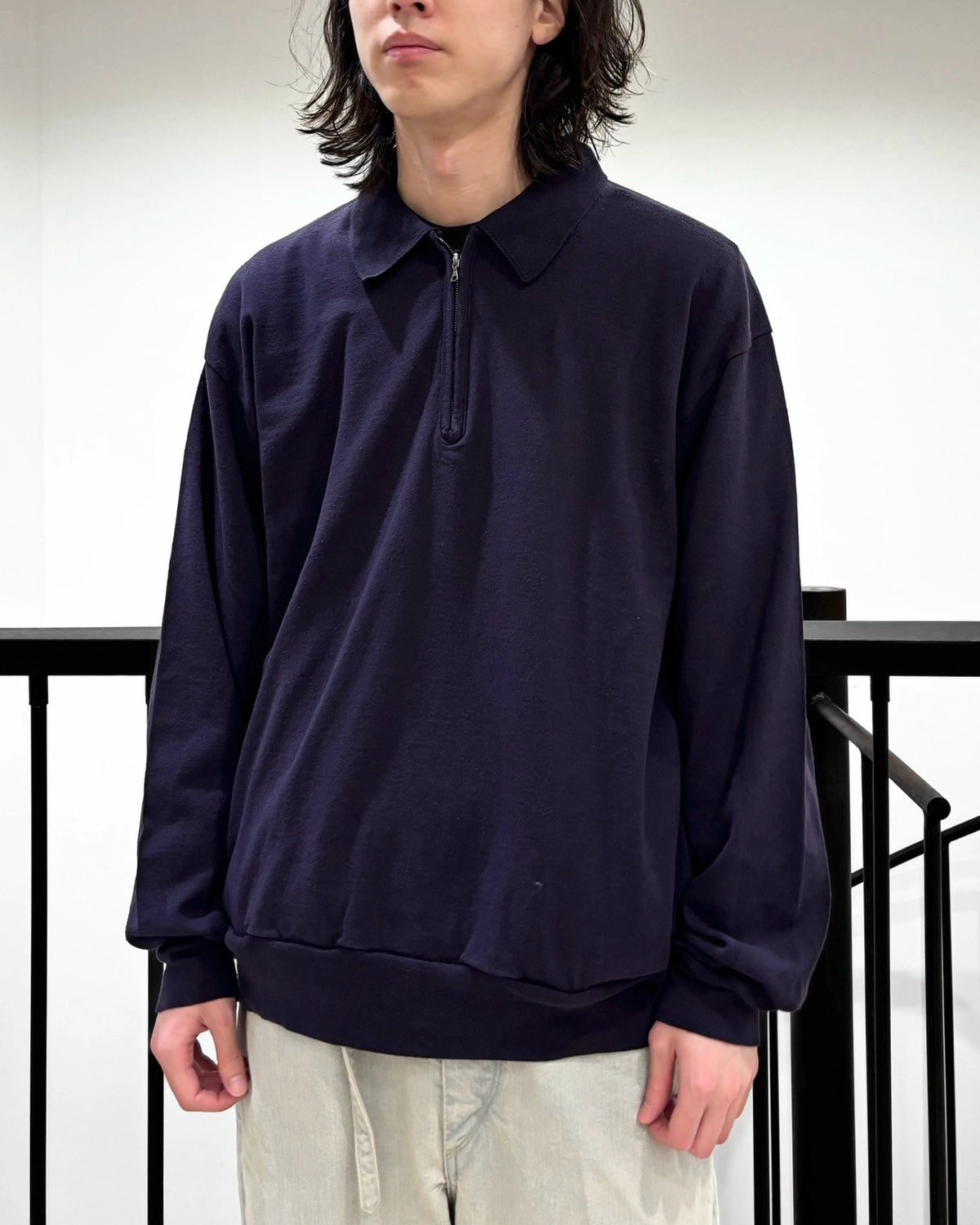 blurhms / Co/Silk Nep Harf-Zip Shirt (BHS25S037)