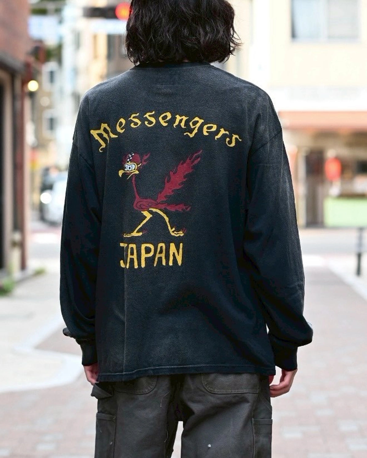 KAMIYA / "Messenger Bird" Distressed Pocket L/S T-shirt (G15LT086)