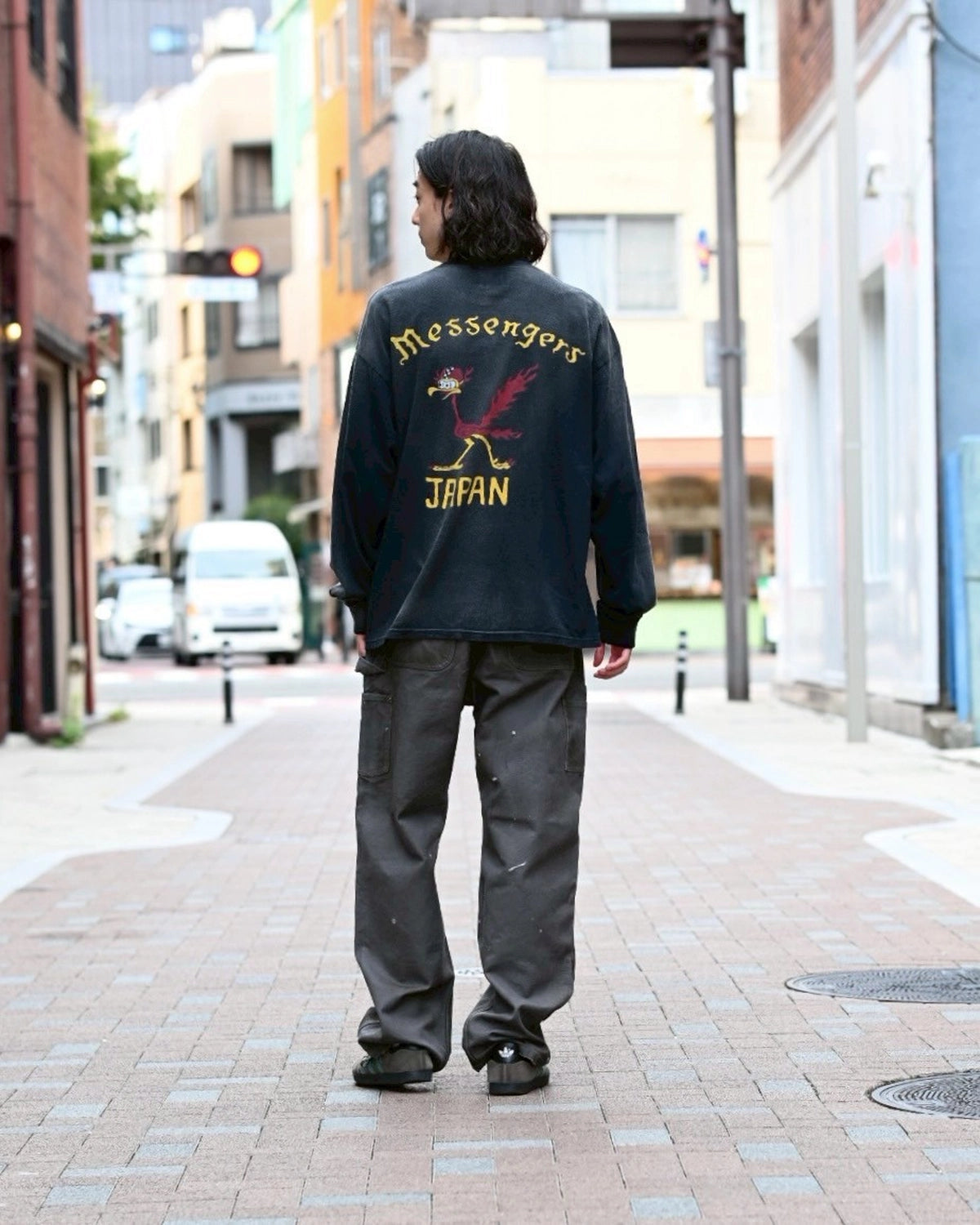 KAMIYA / "Messenger Bird" Distressed Pocket L/S T-shirt (G15LT086)