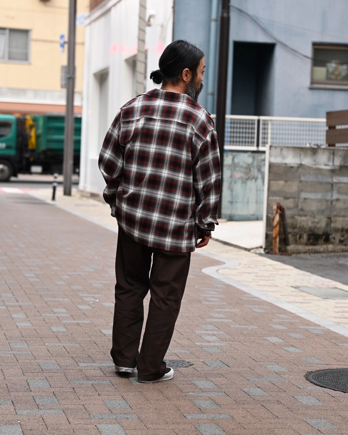 WACKO MARIA / OMBRE CHECK OPEN COLLAR SHIRT L/S -TYPE-1- (26SS-WMS-OC11)