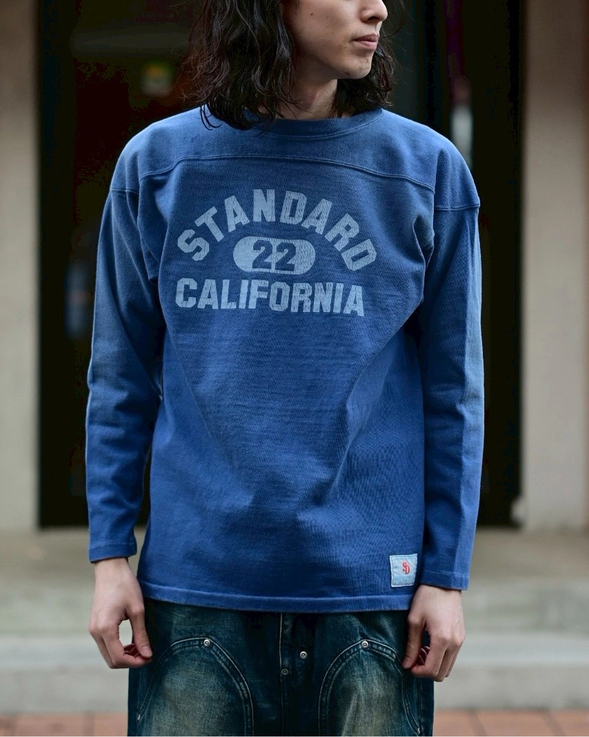STANDARD CALIFORNIA / SD Heavyweight Football Logo Long Sleeve T Vintage Wash (TSFAA200)