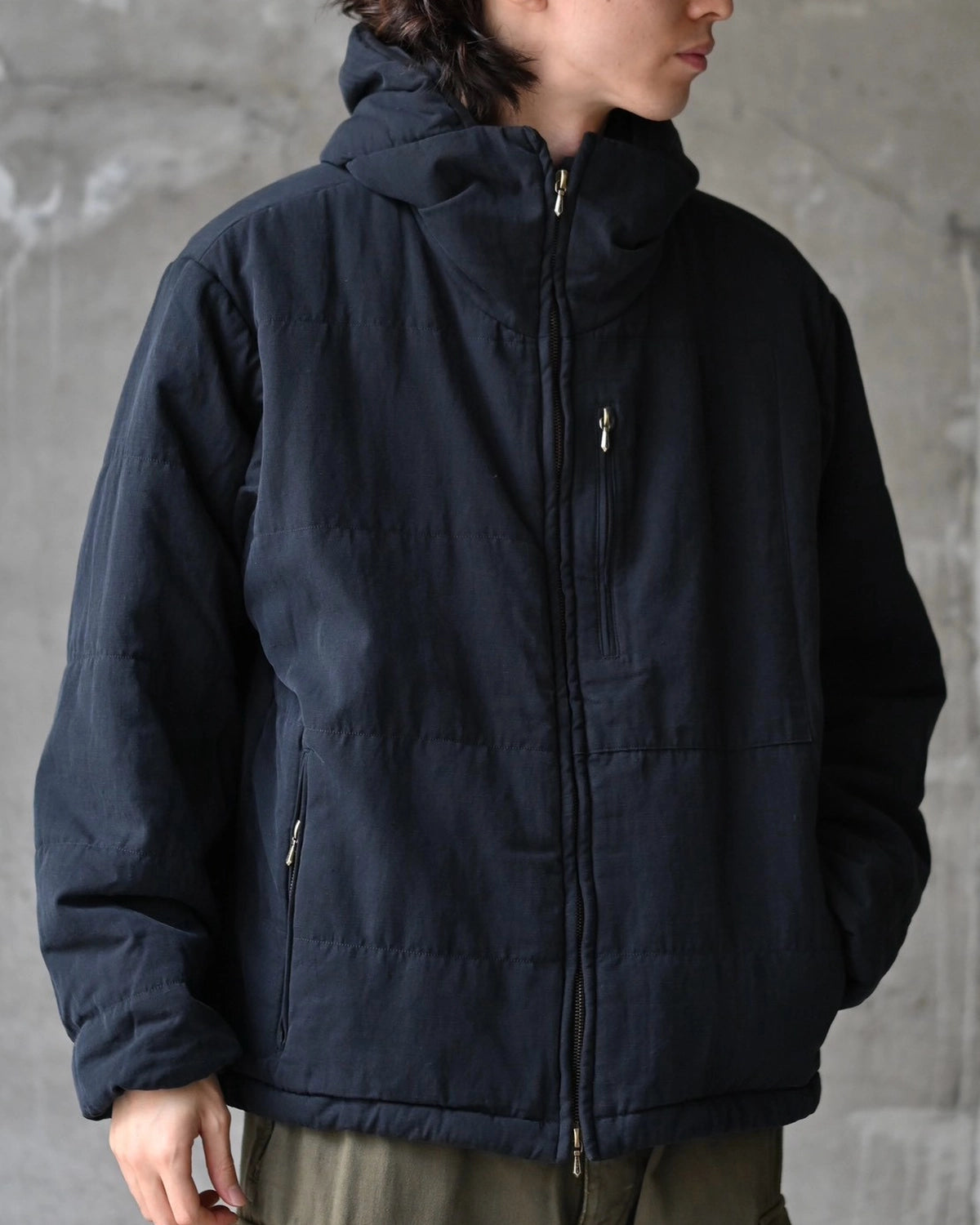 A.PRESSE / Washed Cotton Silk Linen Padded Jacket (26AAP-01-36)