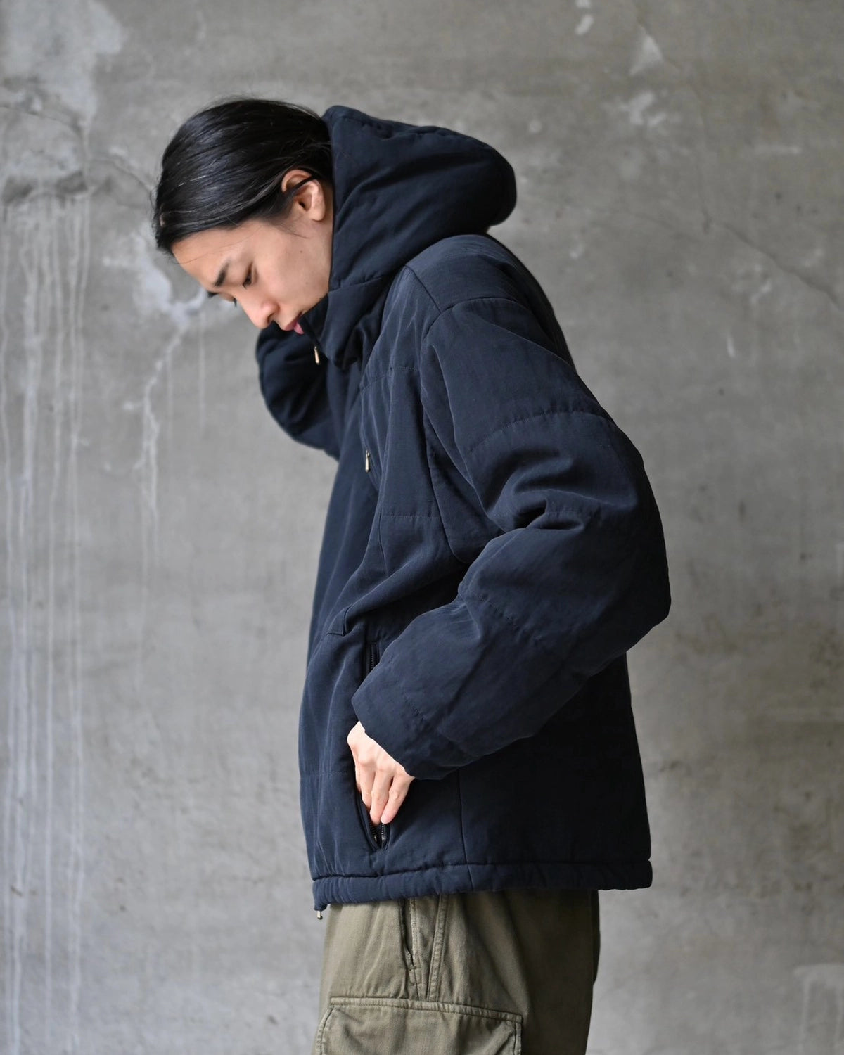 A.PRESSE / Washed Cotton Silk Linen Padded Jacket (26AAP-01-36)