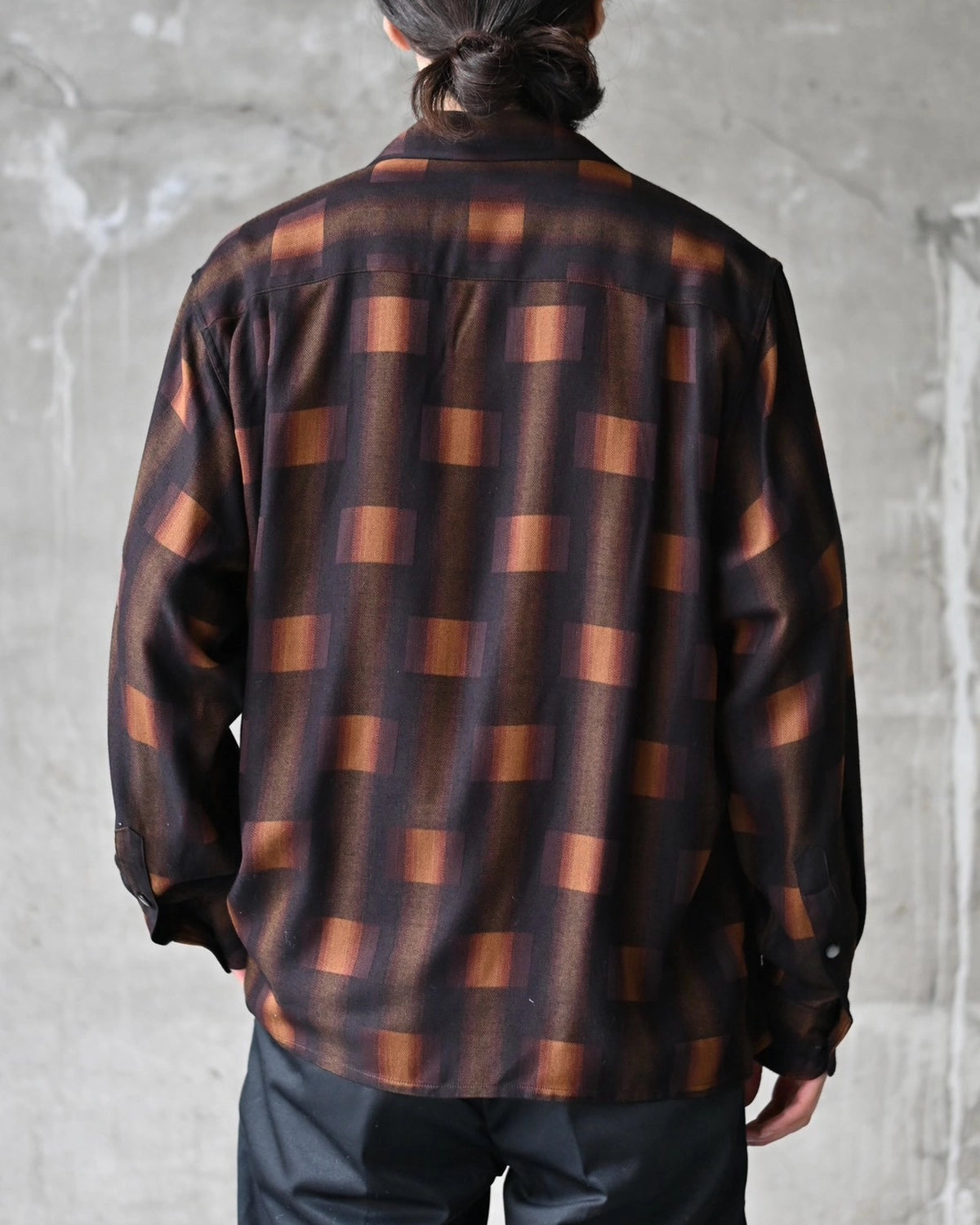WACKO MARIA / OMBRE CHECK OPEN COLLAR SHIRT L/S TYPE-1 (26FW-WMS-OC01)