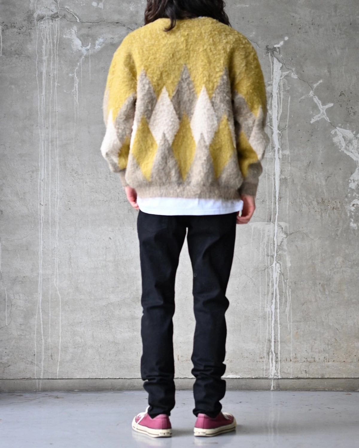 MINEDENIM / Mohair Argyle Knit Cardigan (MDFBF10602)