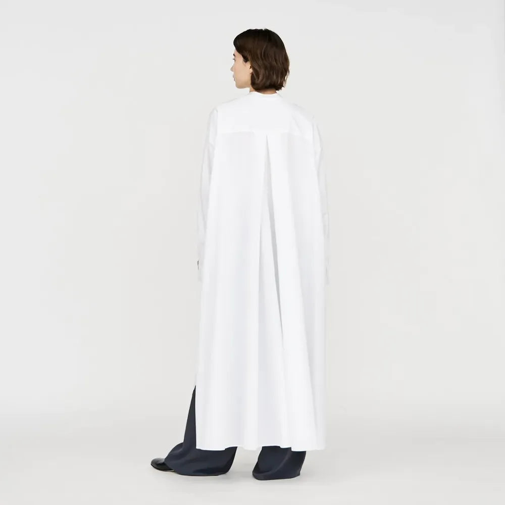 Graphpaper / High Count Broad Oversized Band Collar Shirt Dress (GL251-60284B)