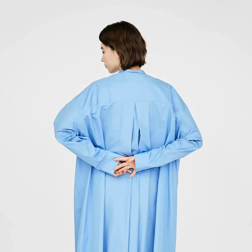 Graphpaper / High Count Broad Oversized Band Collar Shirt Dress (GL251-60284B)