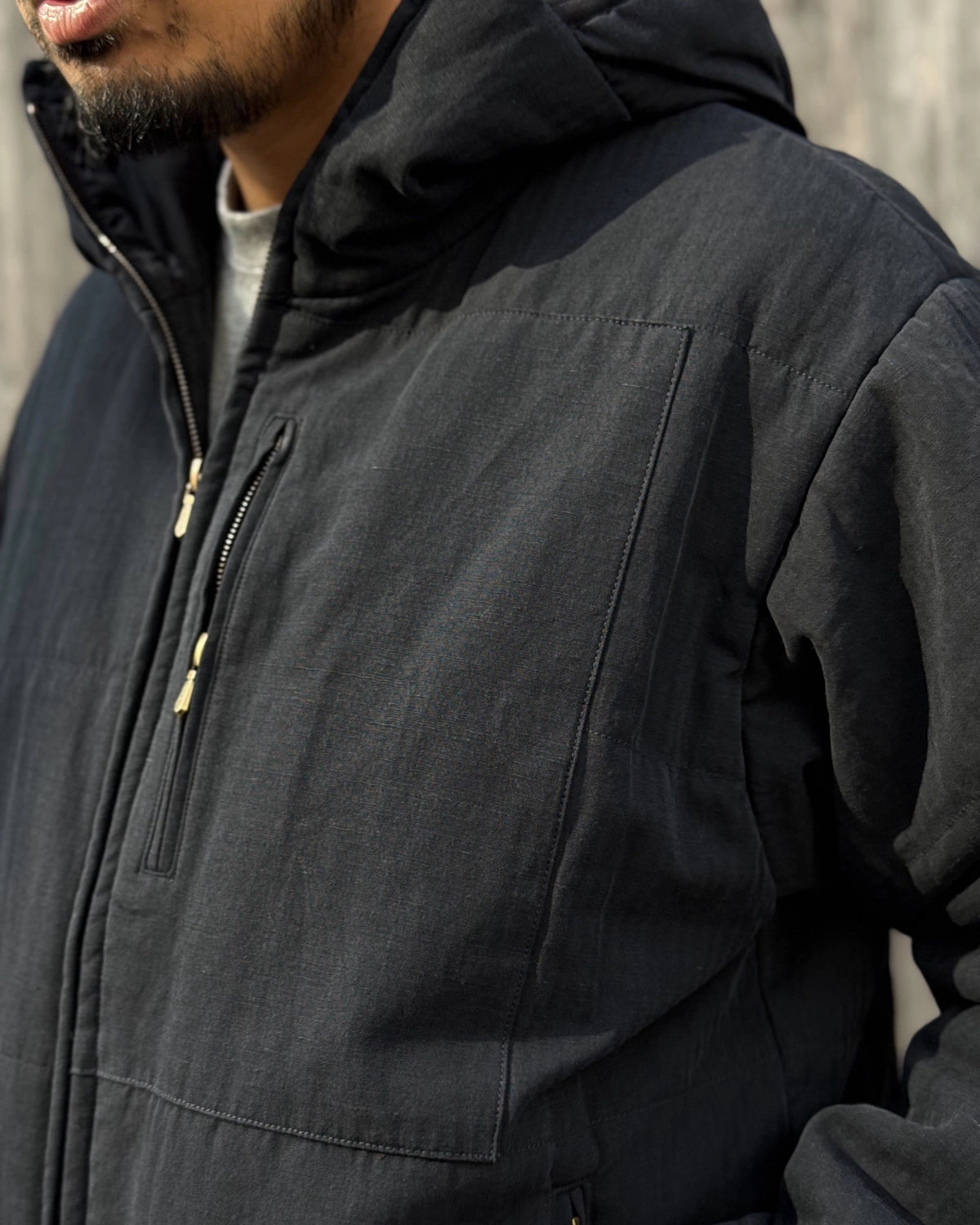 A.PRESSE / Washed Cotton Silk Linen Padded Jacket (26AAP-01-36)