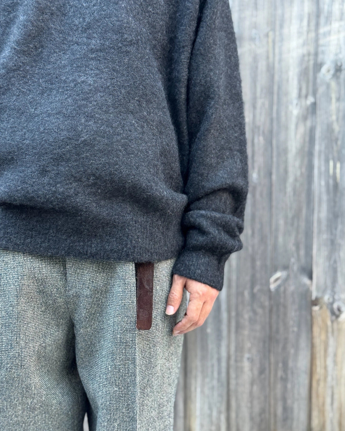 A.PRESSE / Brushed Cashmere Middle Gauge Pullover Sweater (26AAP-03-08)