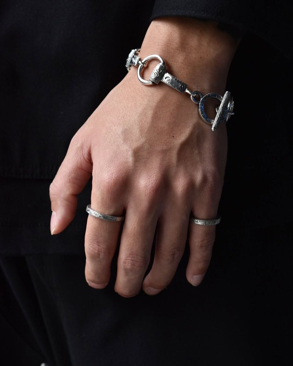 ANTIDOTE BUYERS CLUB / Engraved Horse Bit Bracelet (RX-623)