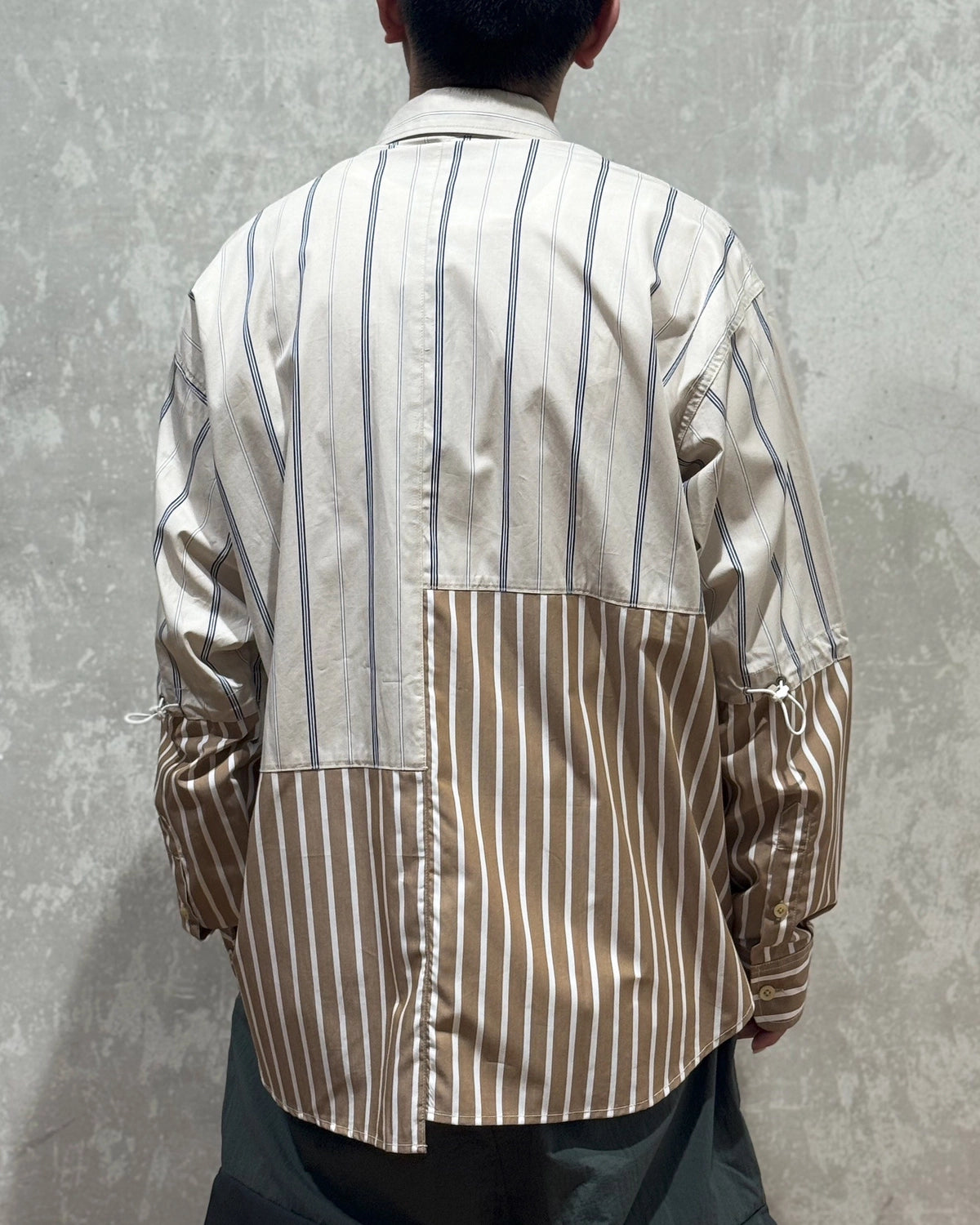 ALWAYS OUT OF STOCK / CRAZY STRIPE L/S SHIRT-SAX (HA-025105216)