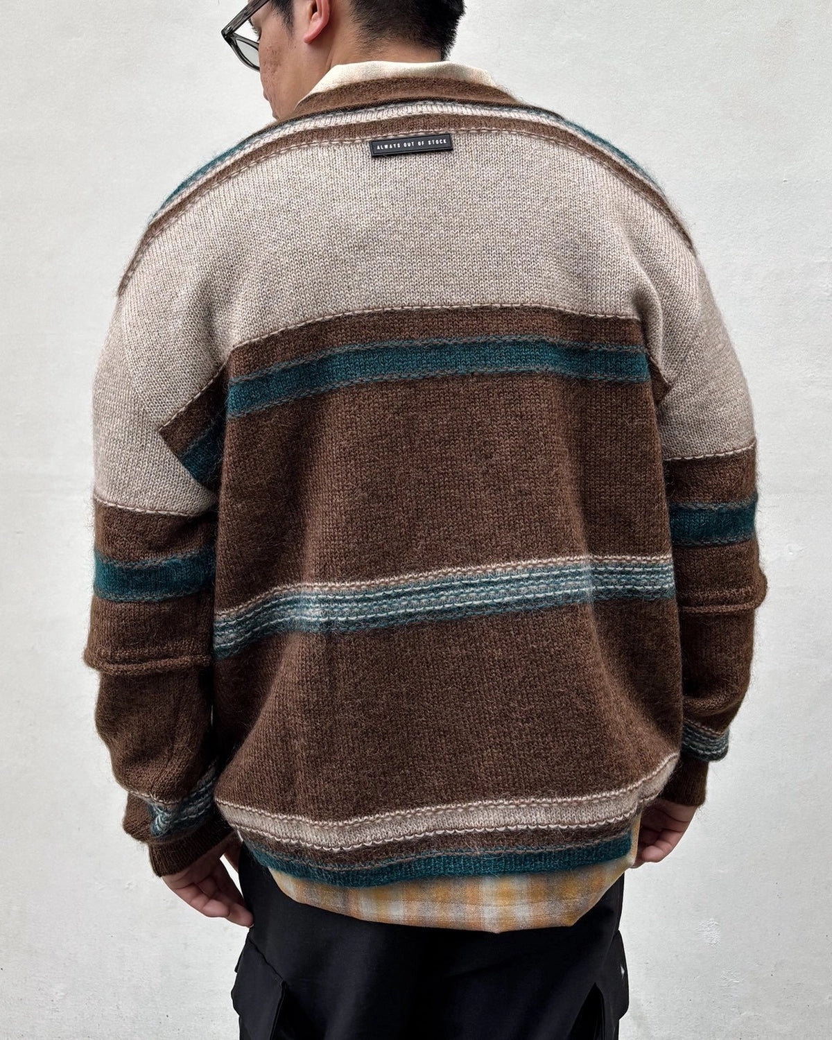 ALWAYS OUT OF STOCK / STRIPED KNIT MOHAIR CARDIGAN (HA-026207224)