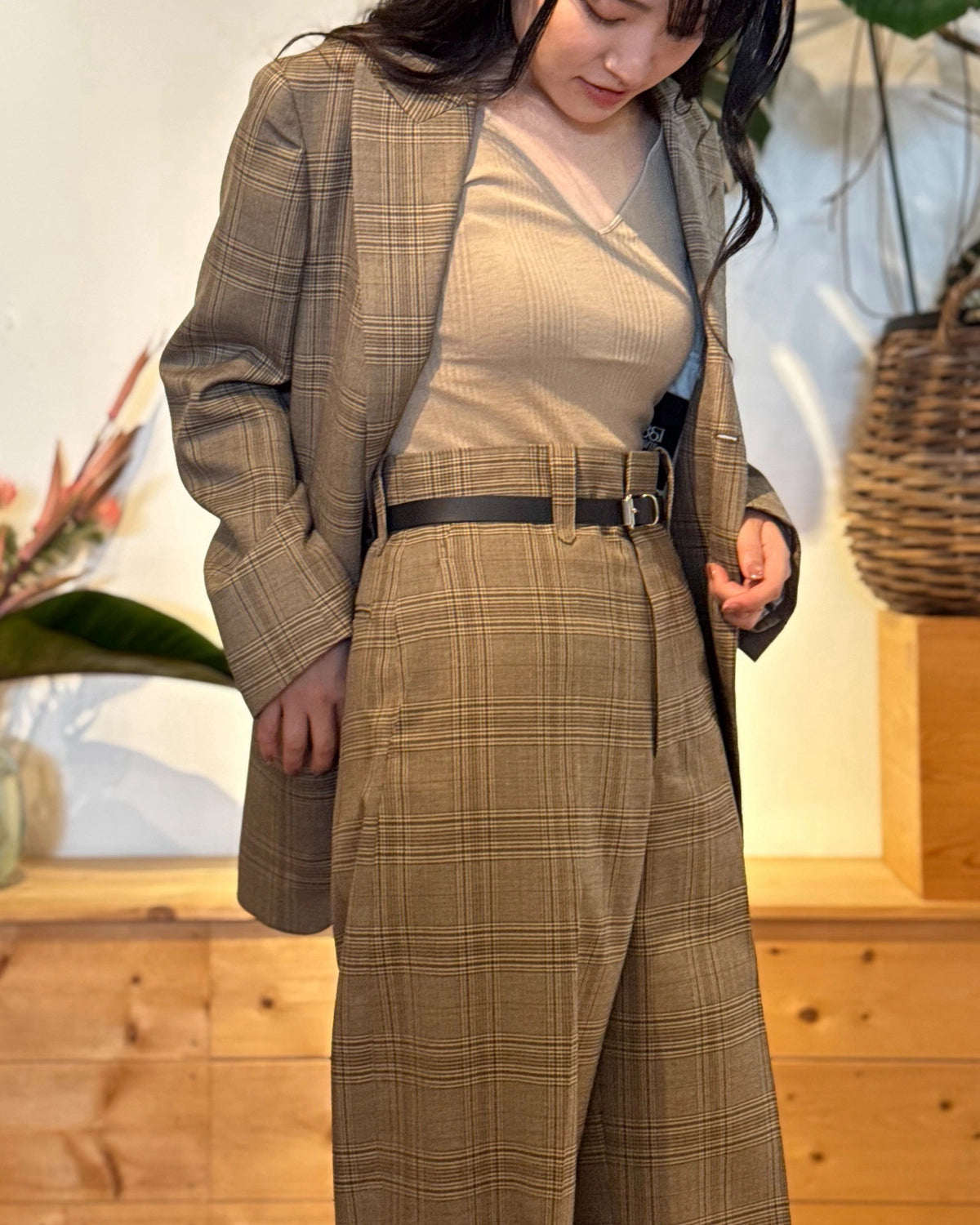 BOWTE / SUPER 130'S GLEN CHECK PEAKED LAPEL TAILORD JACKET (262-06-0001)