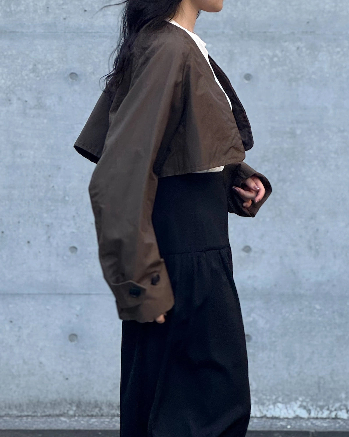 08sircus / Suede satin balloon skirt (S26AW-SK06)