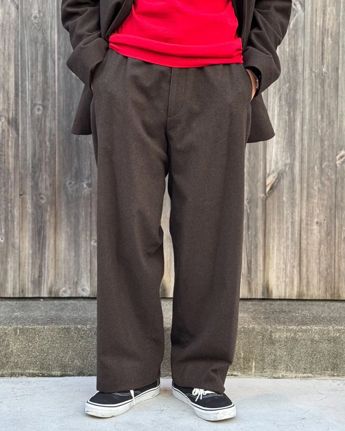 A.PRESSE / Wool Flannel Wide Trousers (26AAP-04-03)