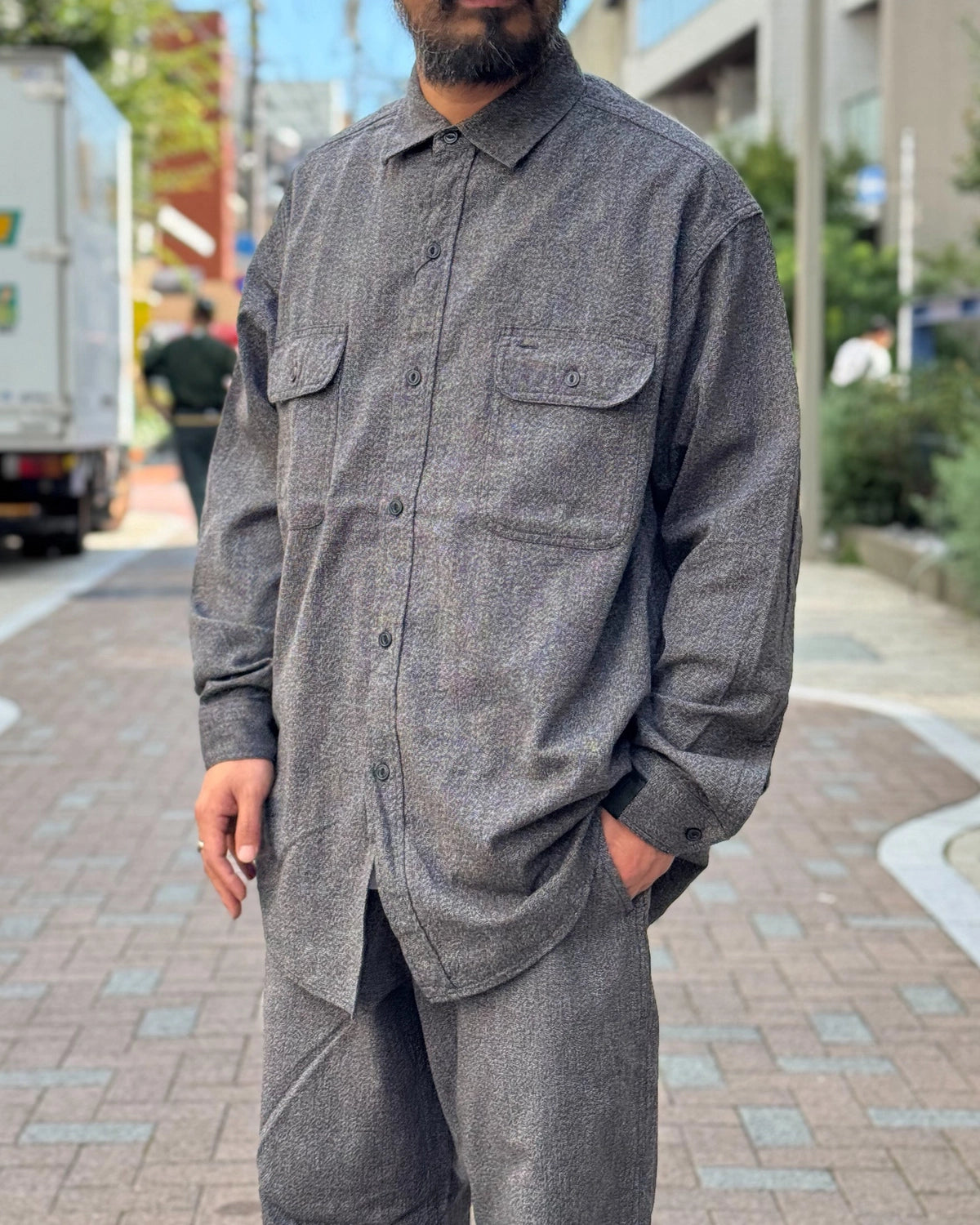 N.HOOLYWOOD COMPILE × BIG MAC / BLACK CHAMBRAY WORK SHIRT (2262-SH60-026)