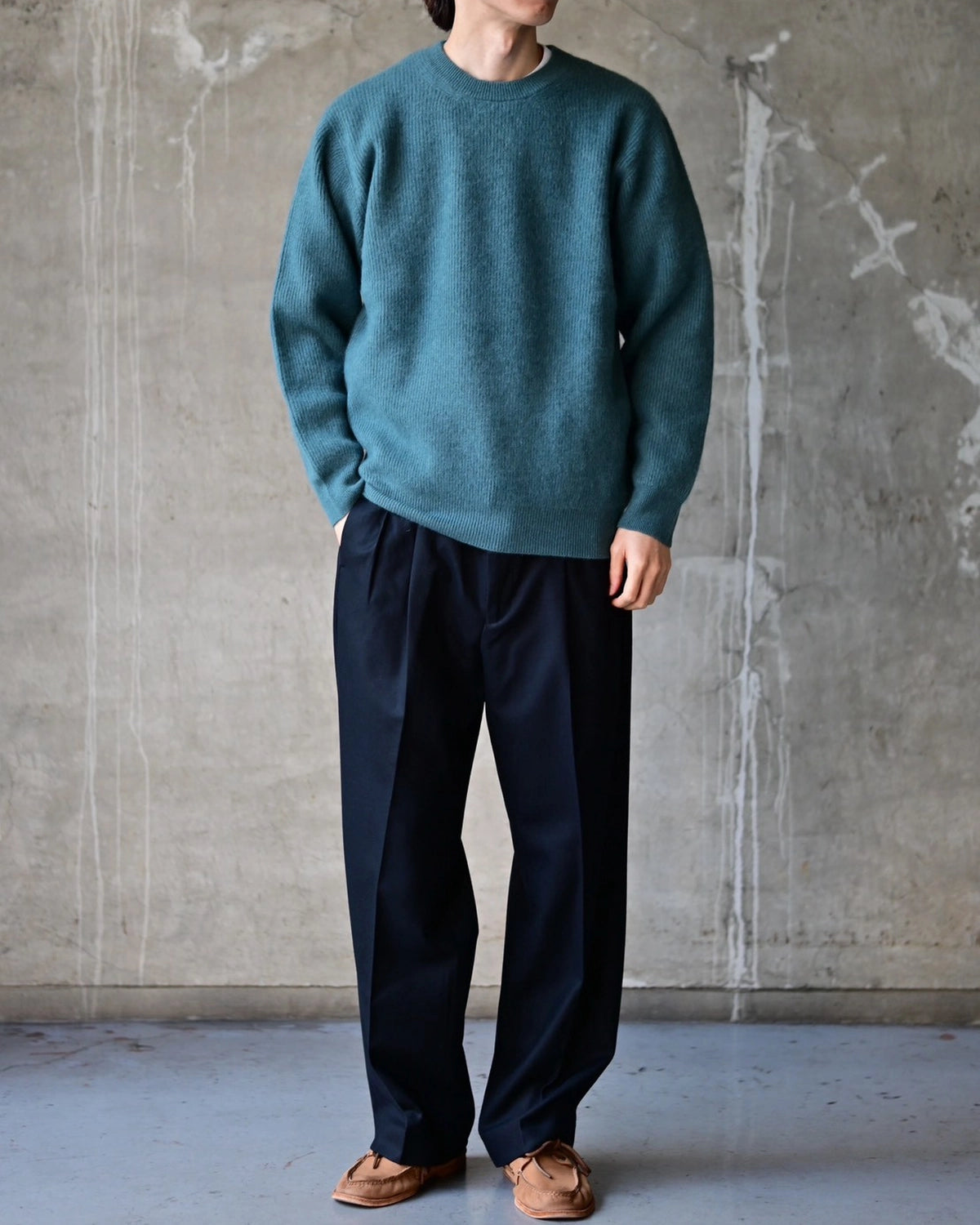 BATONER / CASHMERE FOX CREW NECK (BN-26FM-060)