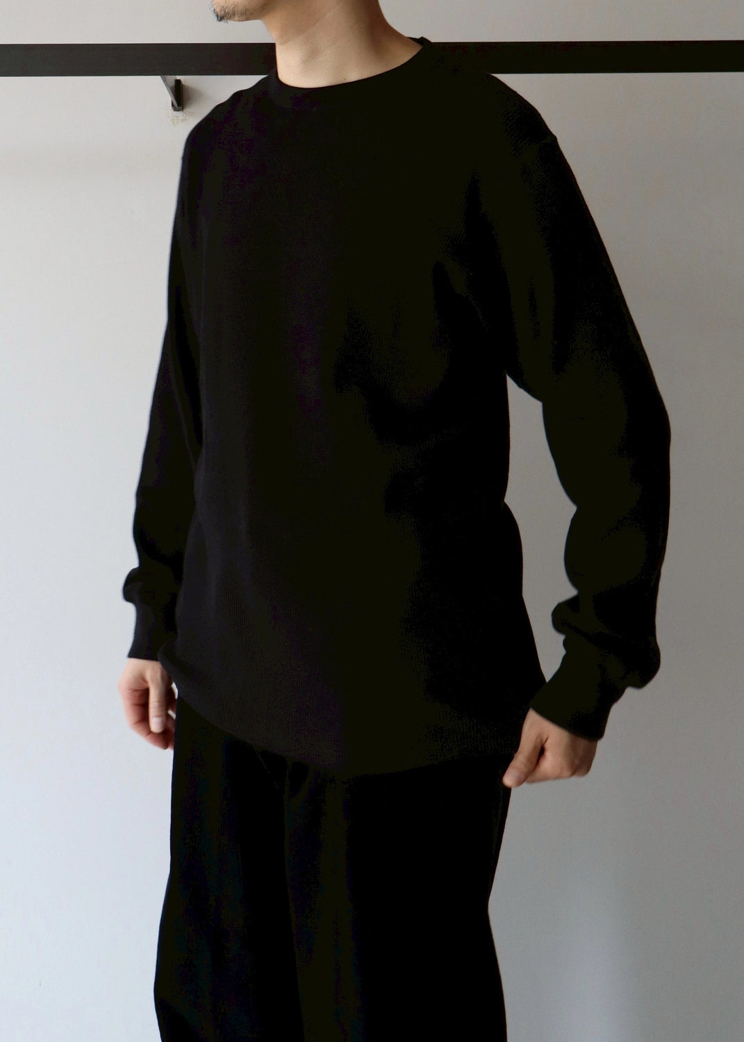 COMOLI / コットンカシミヤ ワッフル長袖クルー (C03-05018)