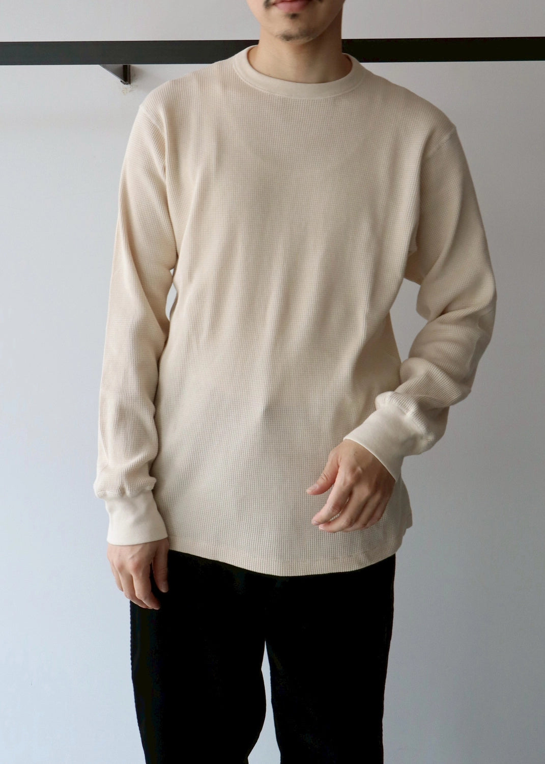 COMOLI / コットンカシミヤ ワッフル長袖クルー (C03-05018)