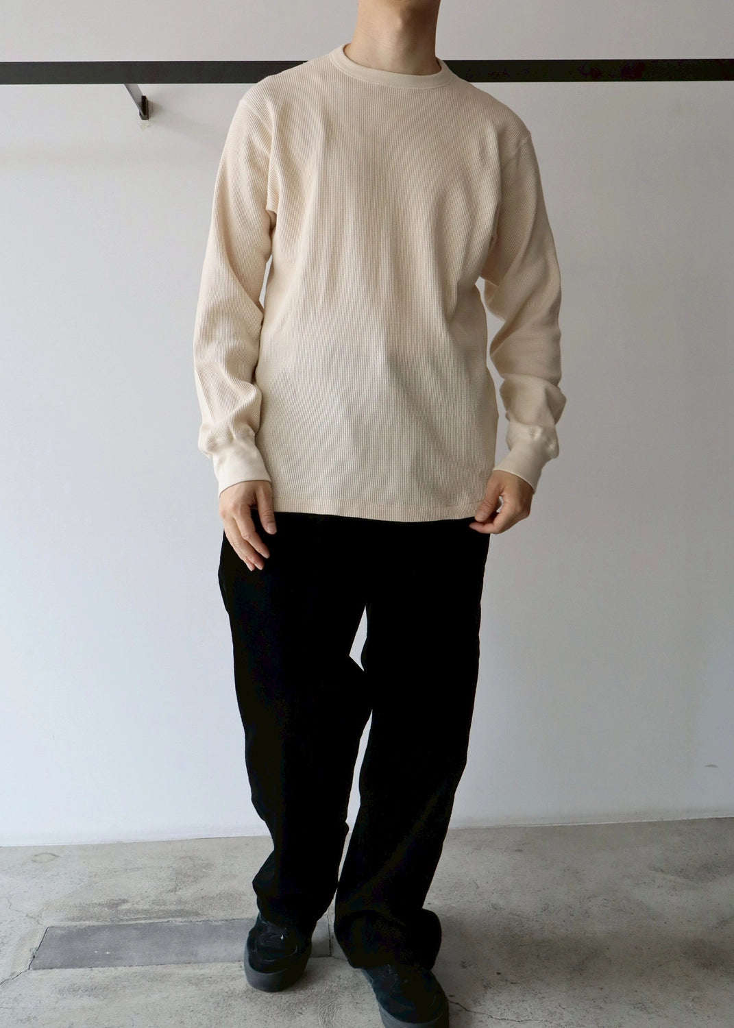 COMOLI / コットンカシミヤ ワッフル長袖クルー (C03-05018)