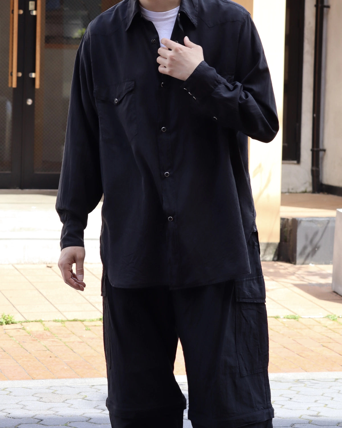 COMOLI / シルク製品染 ウエスタンシャツ (D01-02006)