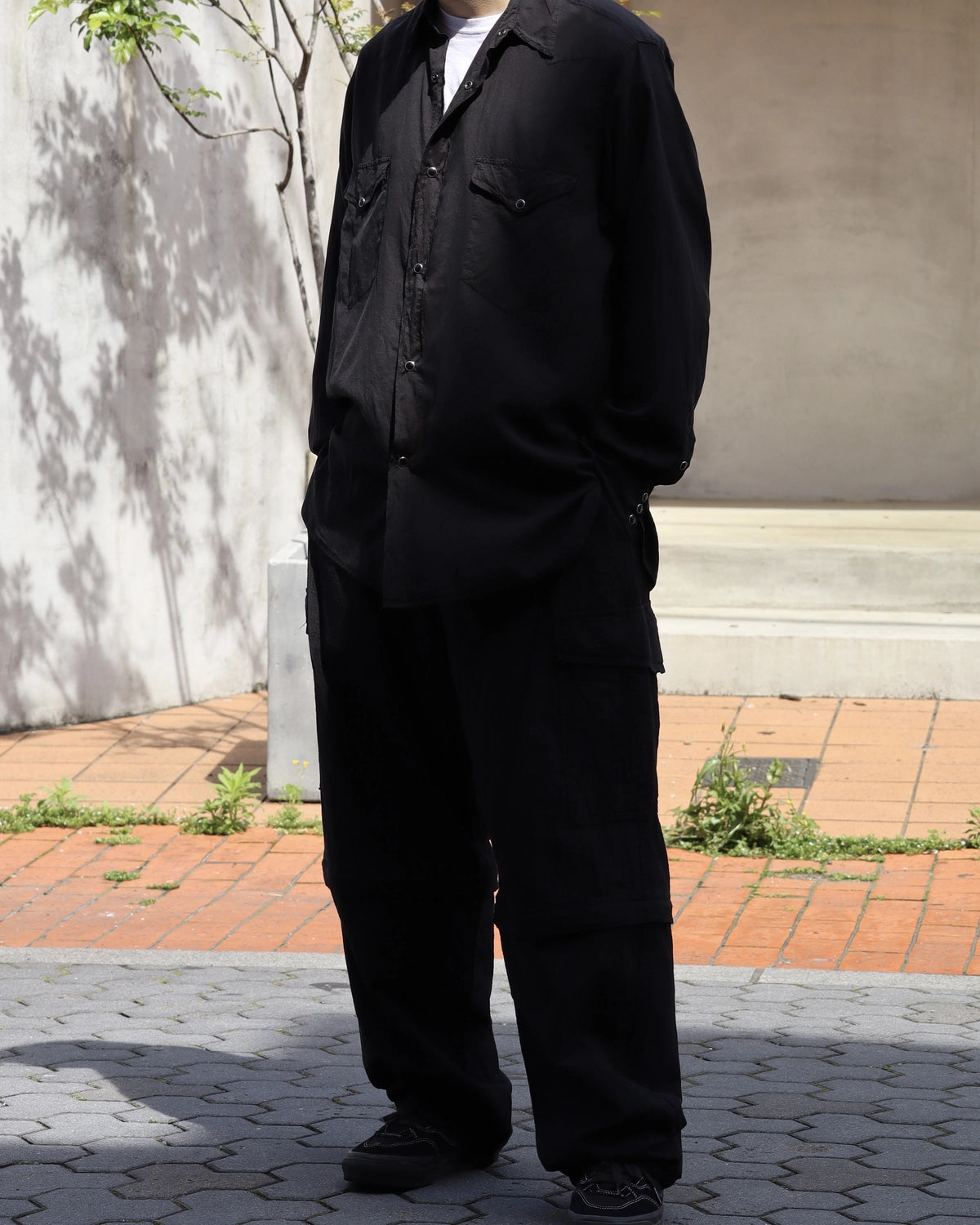 COMOLI / シルク製品染 ウエスタンシャツ (D01-02006)
