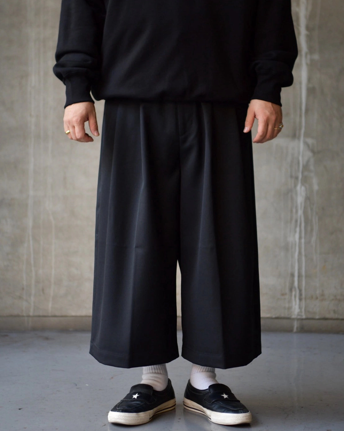 COOTIE PRODUCTIONS / Wool Gabardine Shin Cut Easy Trousers (CTE-26A106)