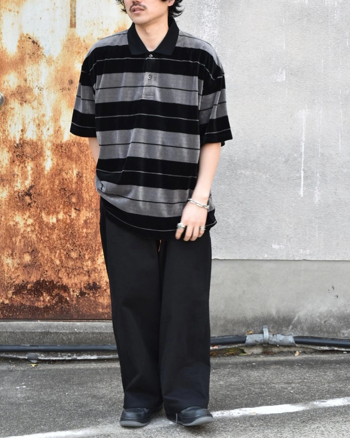 COOTIE PRODUCTIONS® / Velour Border S/S Polo (CTE-25S329)