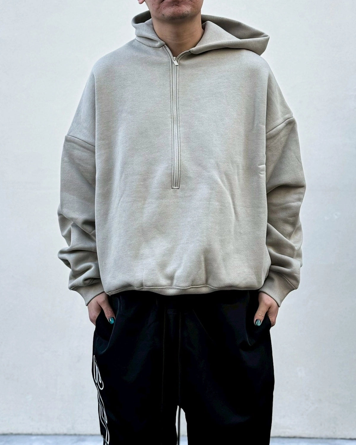 ESSENTIALS / PROPERTY LOUNGE HALF ZIP HOODIE (192SP266911F)