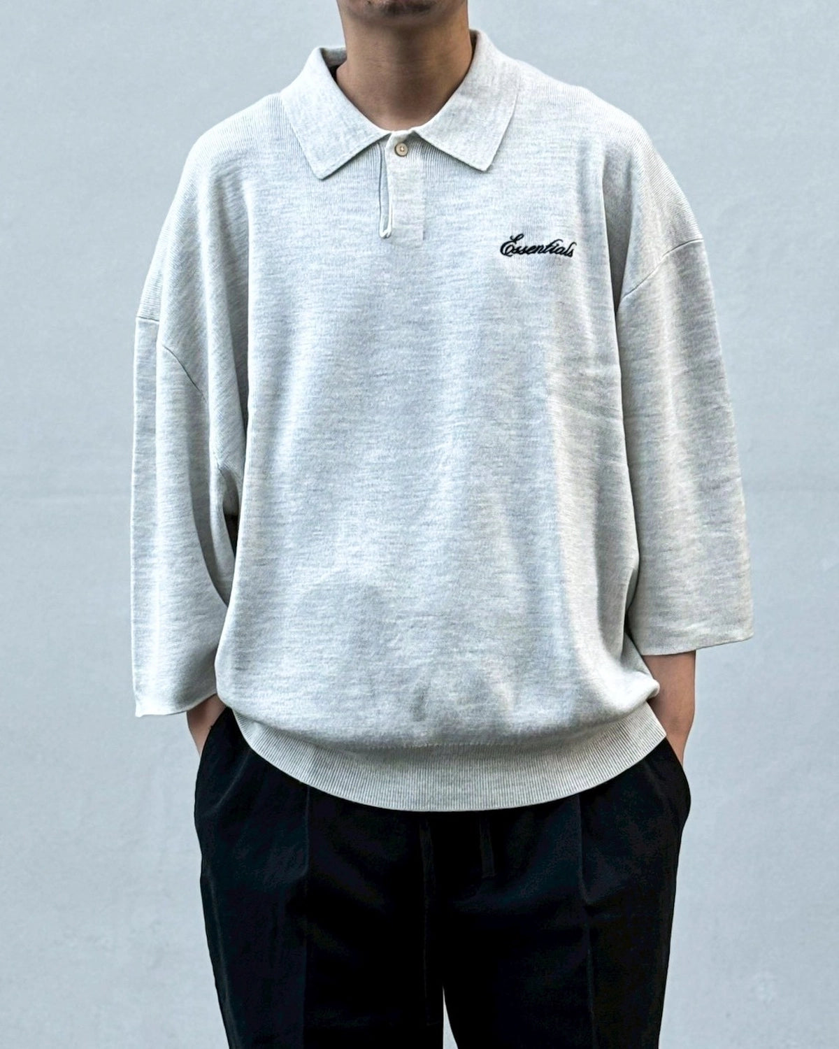 ESSENTIALS / SIGNATURE 3/4 SLEEVE 90'S KNIT POLO (192SP266961F)
