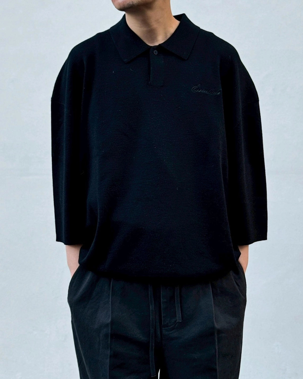 ESSENTIALS / SIGNATURE 3/4 SLEEVE 90'S KNIT POLO (192SP266961F)