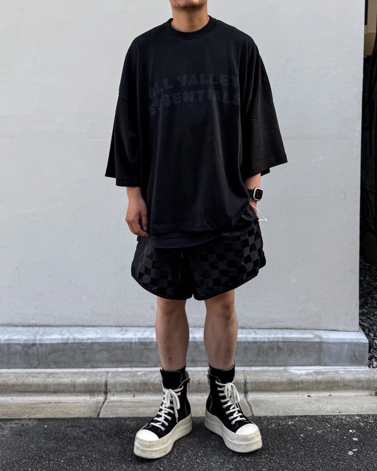 ESSENTIALS / CHECKERED GYM SHORT (RW00301-0031)