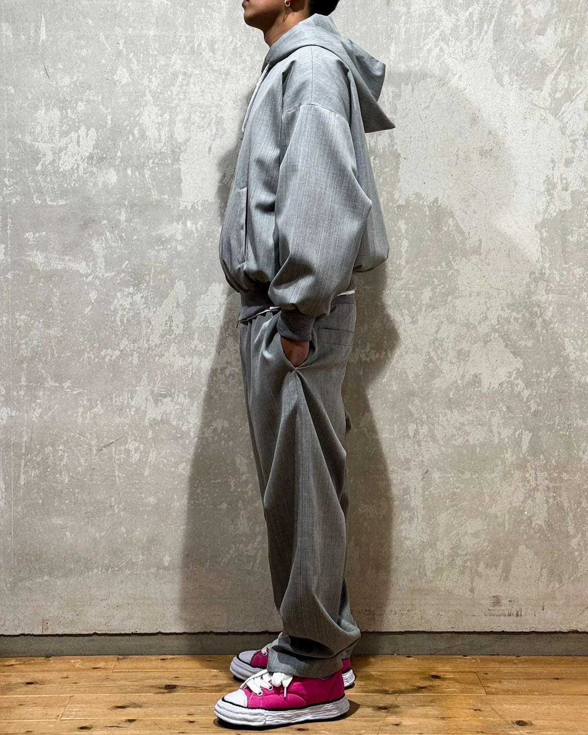 FUMITO GANRYU / 2way wool hoodie (Fu13-Bl-05)