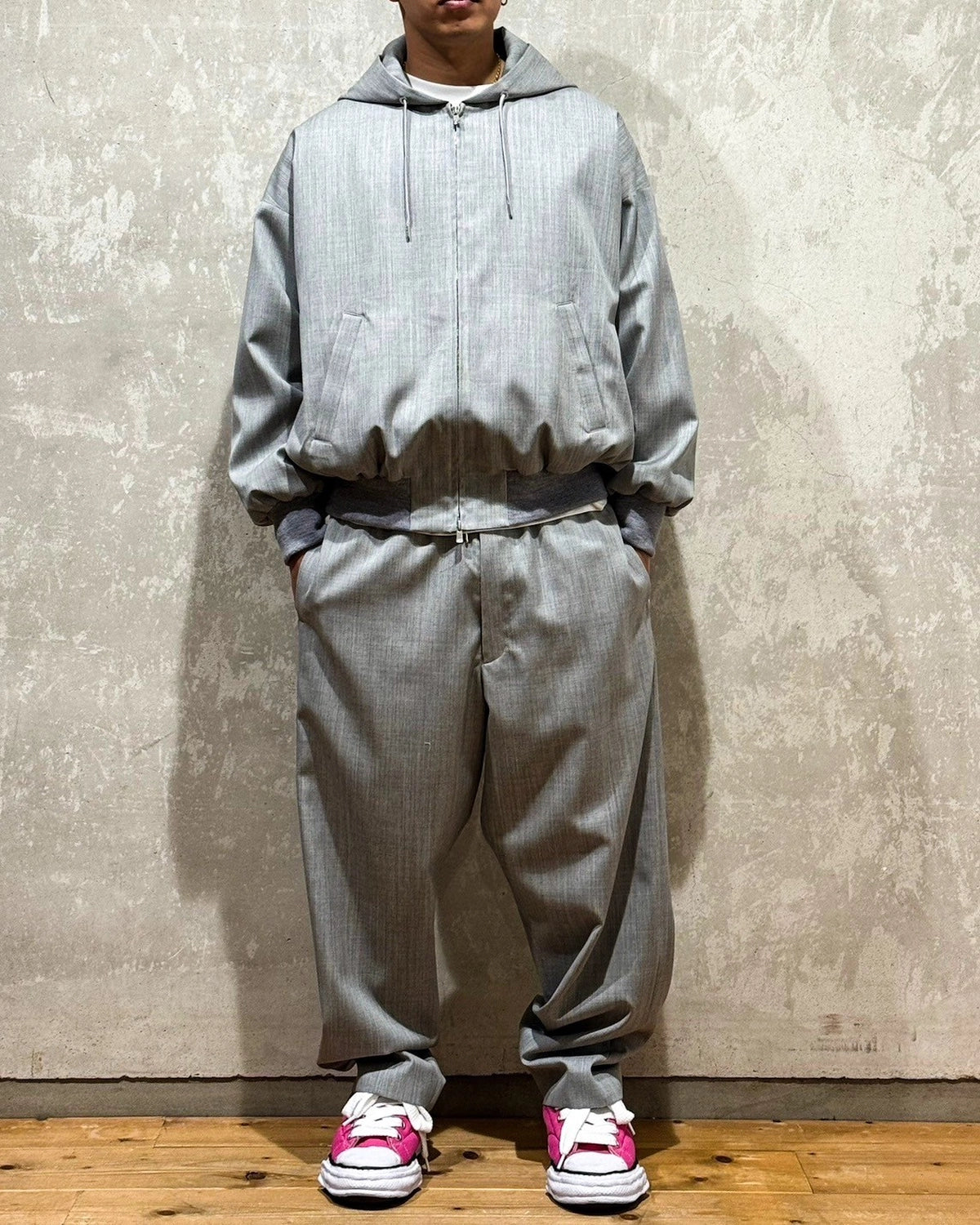 FUMITO GANRYU / 2way wool hoodie (Fu13-Bl-05)