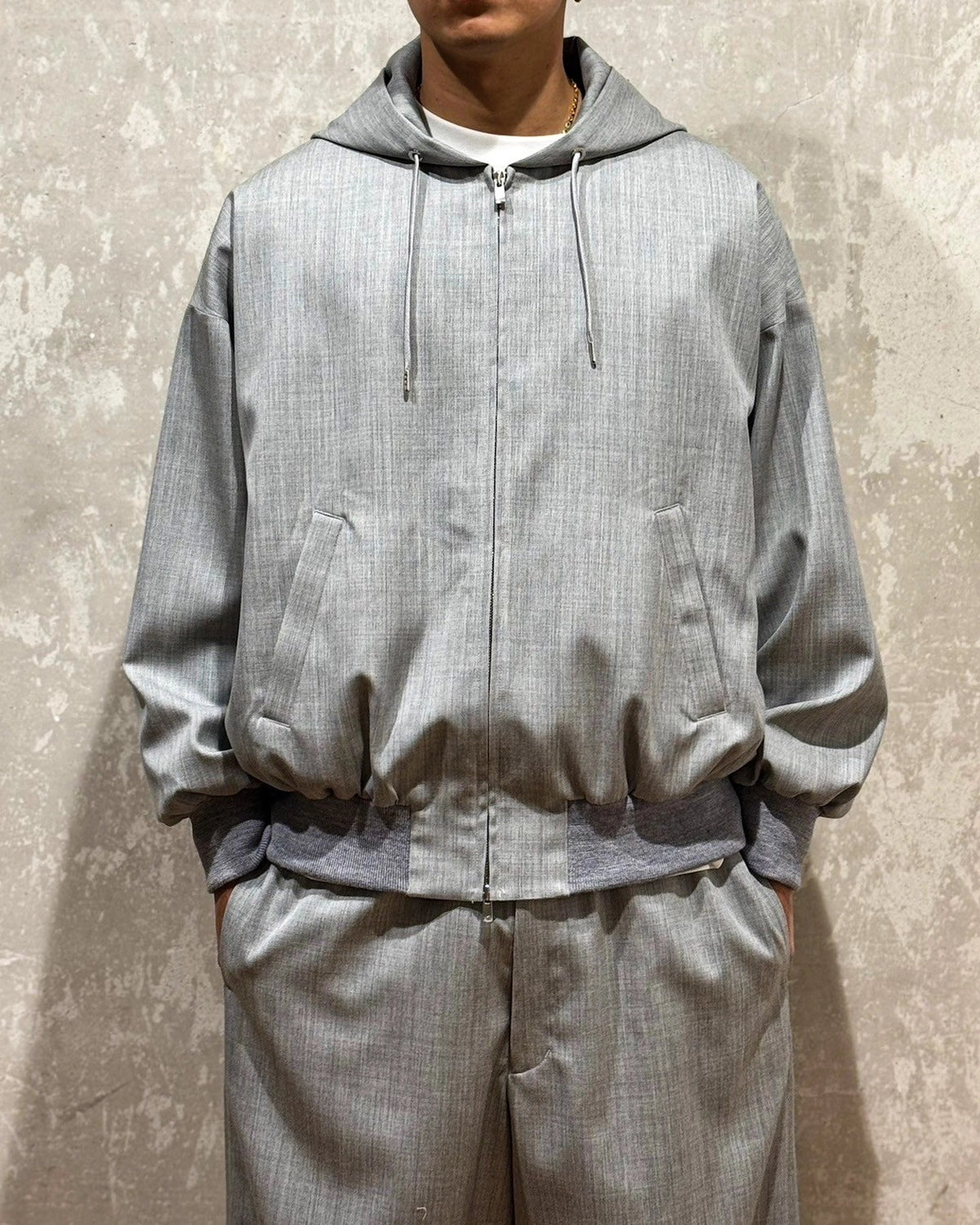 FUMITO GANRYU / 2way wool hoodie (Fu13-Bl-05)