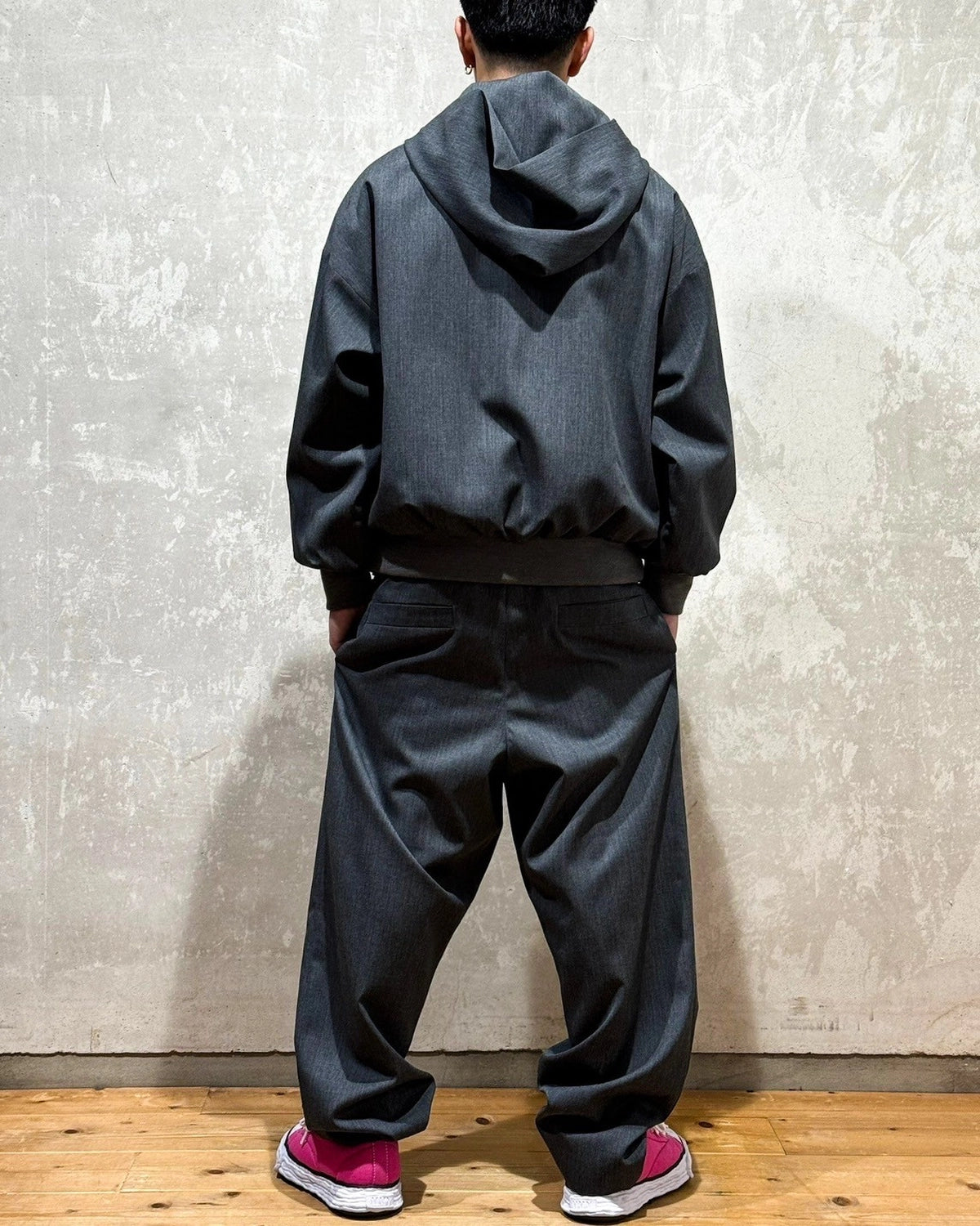 FUMITO GANRYU / 2way wool hoodie (Fu13-Bl-05)