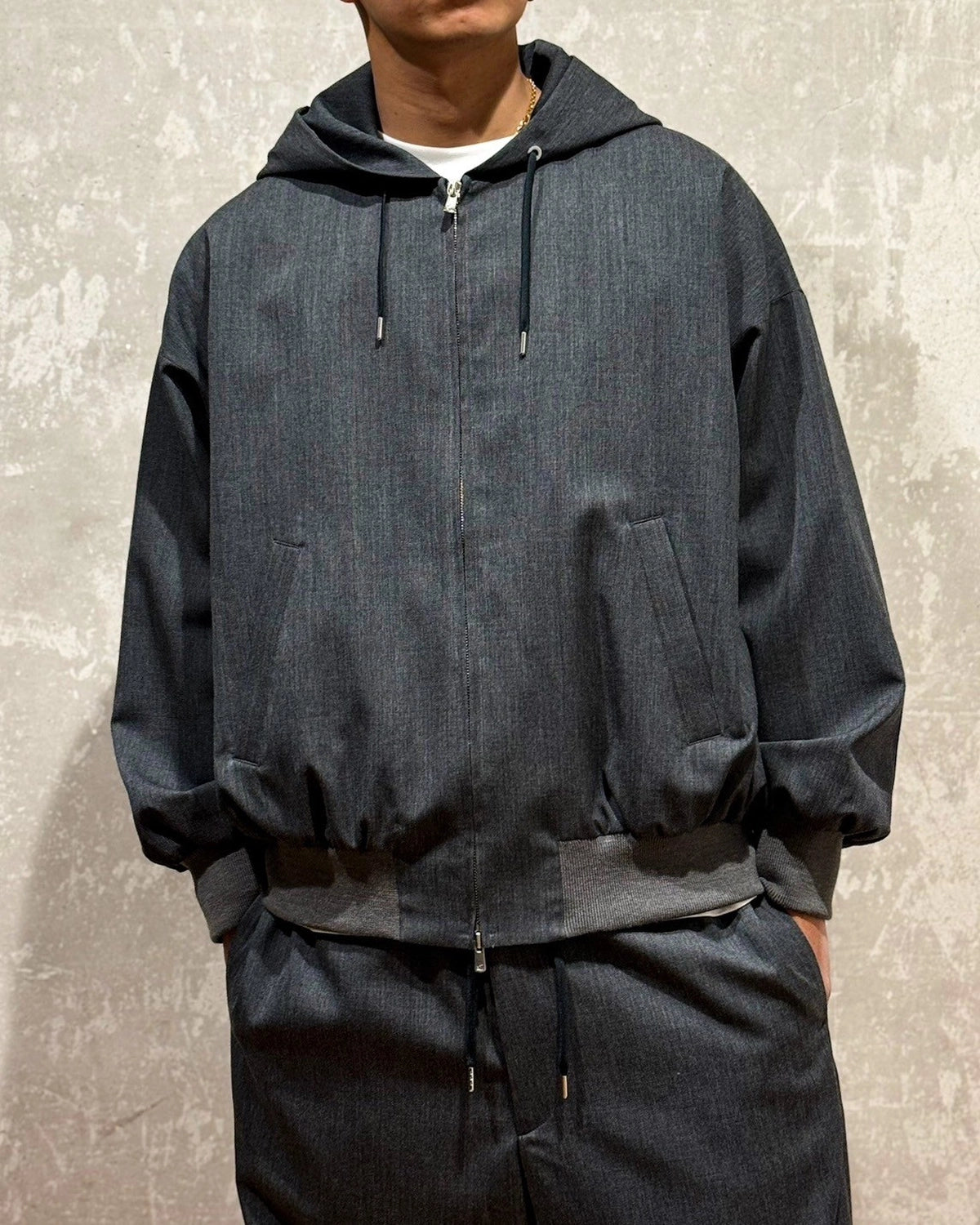 FUMITO GANRYU / 2way wool hoodie (Fu13-Bl-05)
