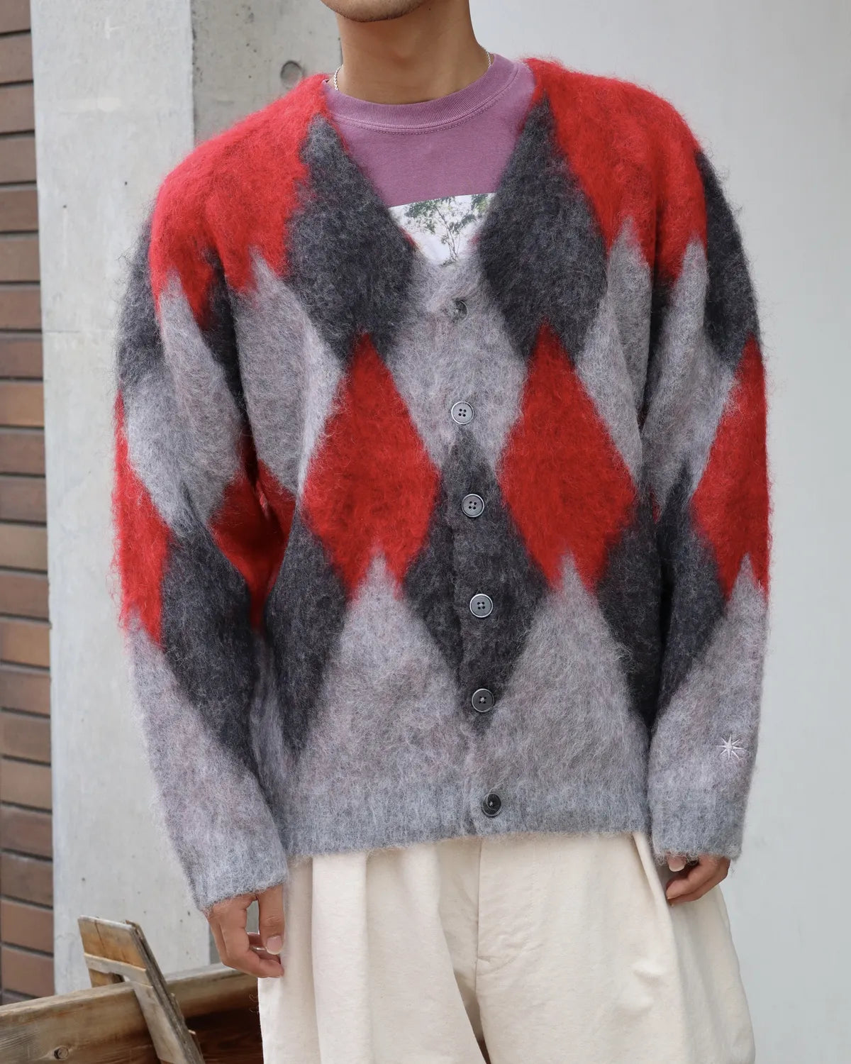 GDC / Argyle Mohair Cardigan (GD0465)
