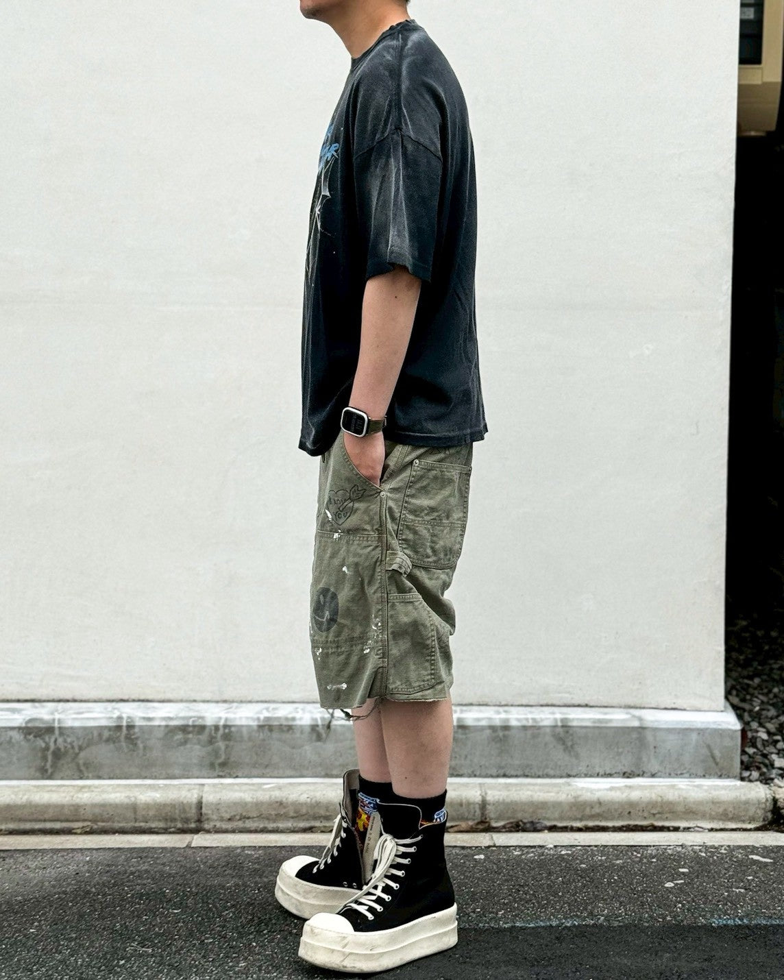 KAMIYA / "THE DARKNESS WILL DISAPPEAR" Distressed T-shirt (G16TS086)
