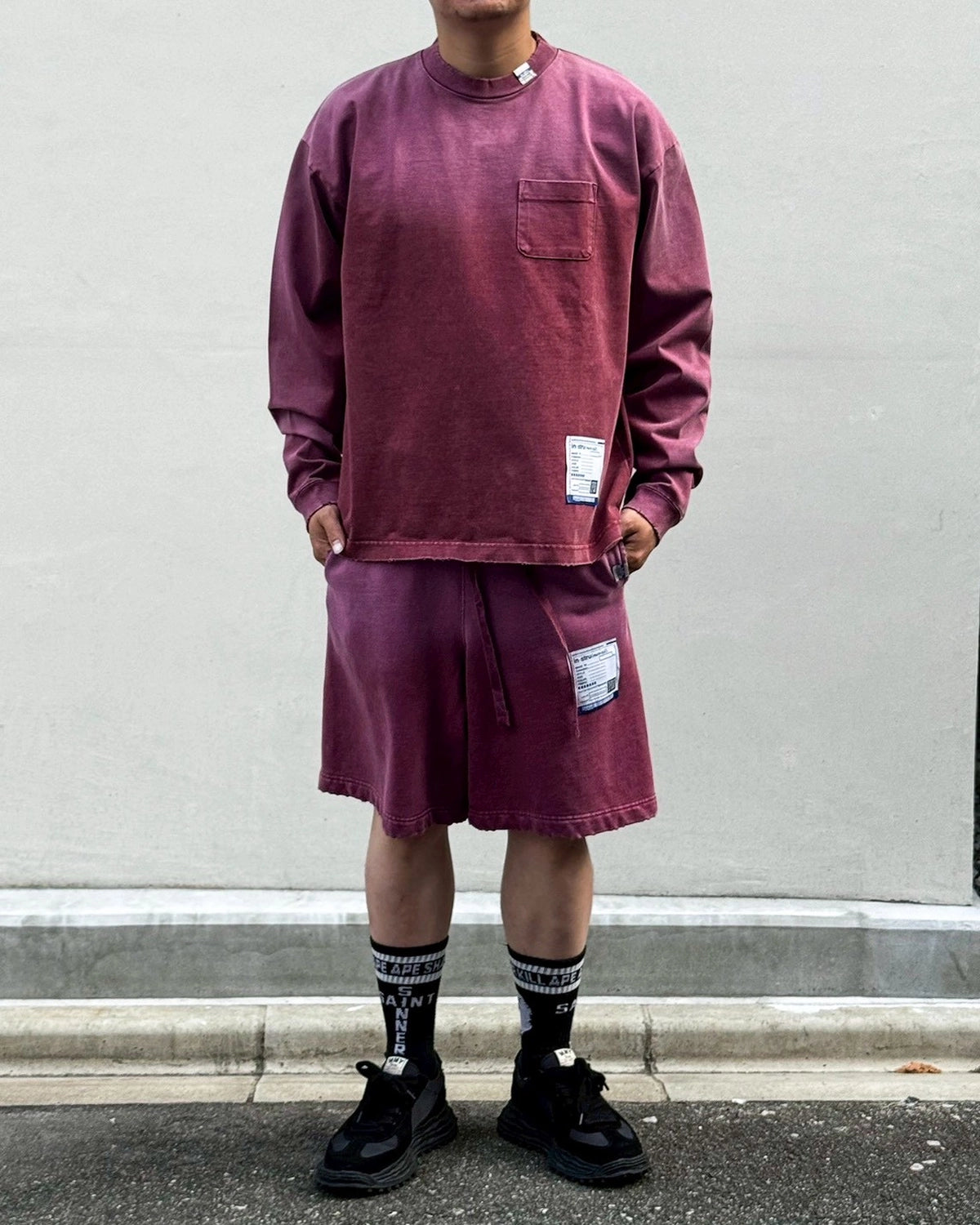 Maison MIHARA YASUHIRO in・stru(men-tal). / Sun Faded Like Distressed Long Sleeve T-Shirt (I17LT525)