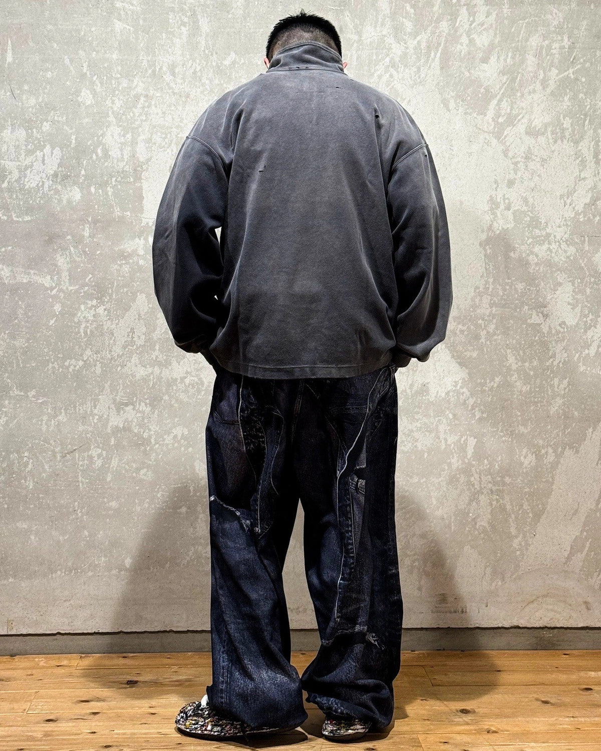 Maison MIHARA YASUHIRO / Sun Faded Like Quarter Zip-up Sweatshirt (A14PO533)